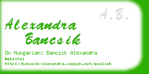 alexandra bancsik business card